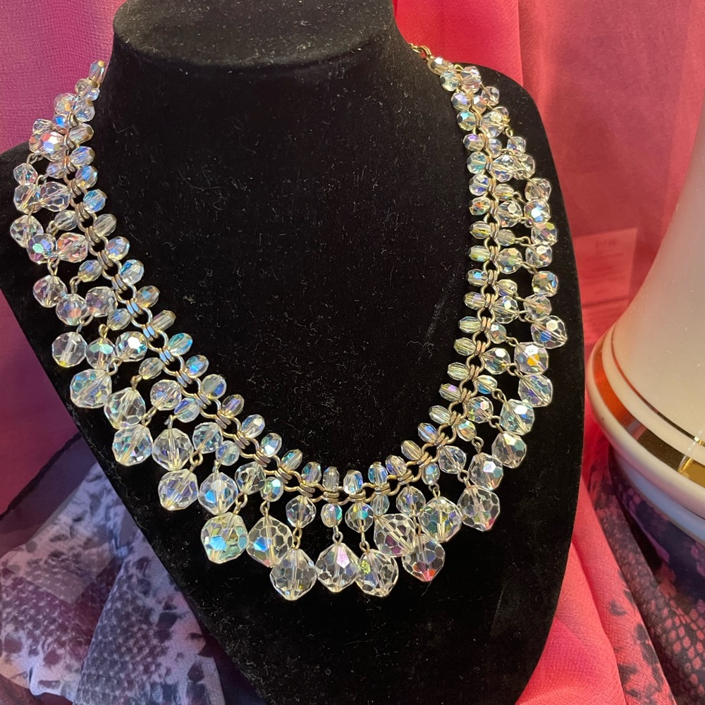 Vintage Aurora borealis 16” Necklace over a hundred yrs old!